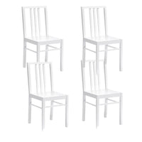 Set 4 Sedie 36,5x36,5x86,5 cm in Legno Laccato Bianco
