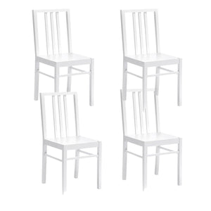 Set 4 Sedie 36,5x36,5x86,5 cm in Legno Laccato Bianco