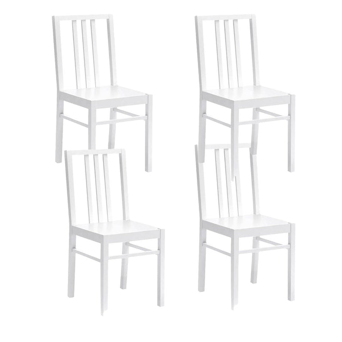 Set 4 Sedie 36,5x36,5x86,5 cm in Legno Laccato Bianco