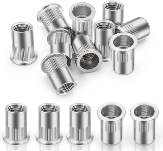 Viti a testa piatta blindo in alluminio lega - 50 pezzi - M4 - 9 x 11 mm - Argento - Viti a viti
