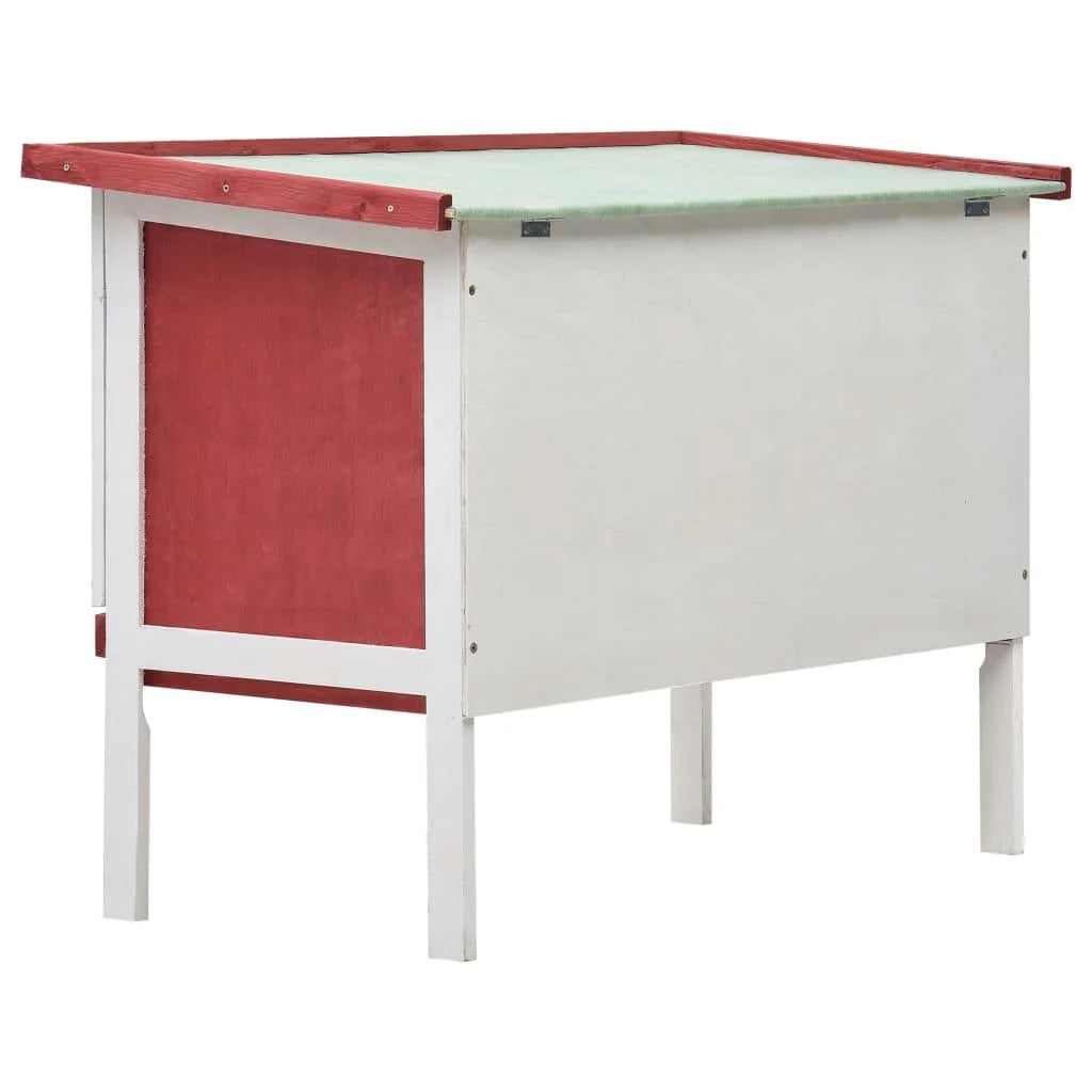 Conigliera da esterno 1 piano 90 x 45 x 65 cm legno rosso 02_0000585