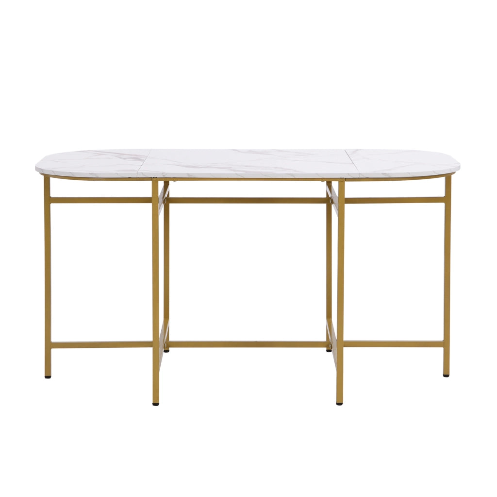 Set tavolo da pranzo; 6 sedie; struttura in ferro dorato; MDF; oro