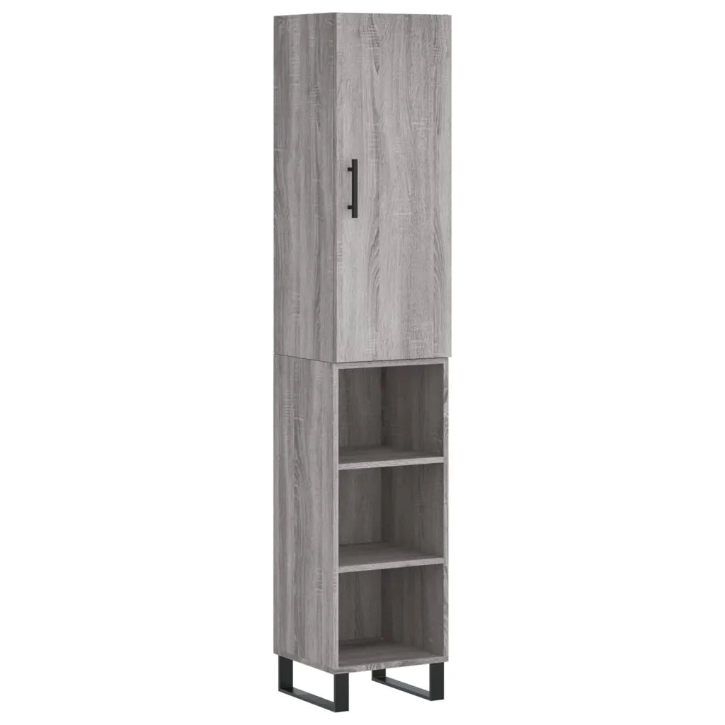 Credenza-Buffet-Armadio da cucina Grigio Sonoma 34,5x34x180 cm in Legno Multistrato 494828