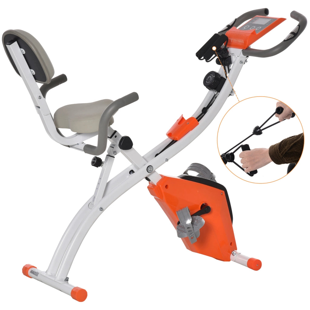 Bicicletta Statica Pieghevole Regolabile ¨C Zephmum ¨C 105x48x118 cm Arancione