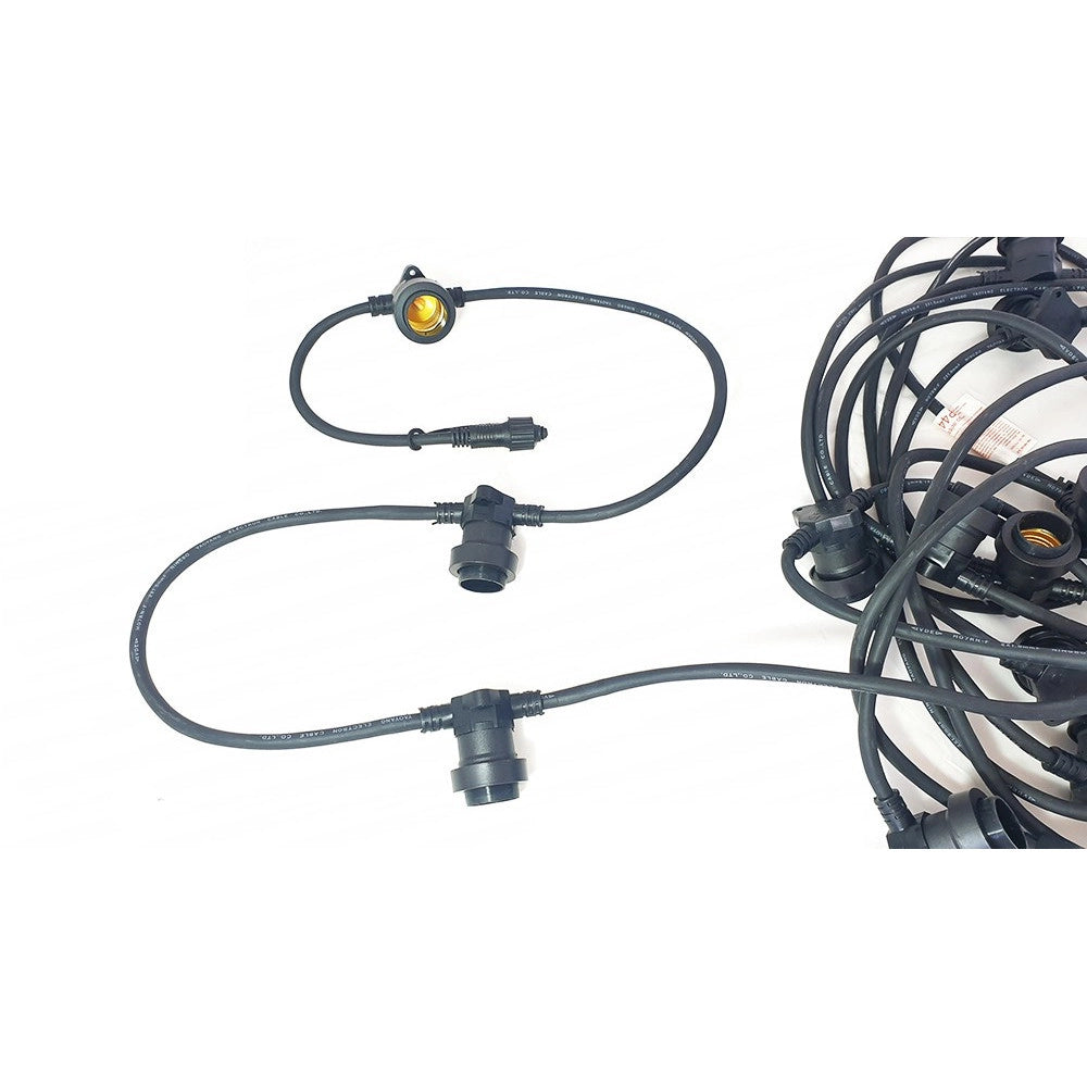 Trade Shop - Catena Luminosa Led Catenaria Con 10 Portalampade E27 10mt Prolungabile Ip54 -