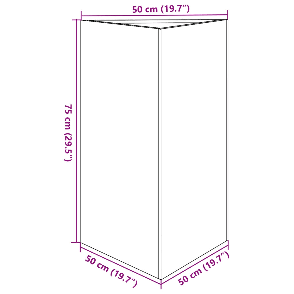 Fioriera da Giardino Nera Triangolare 50x43x75 cm in Acciaio 851171