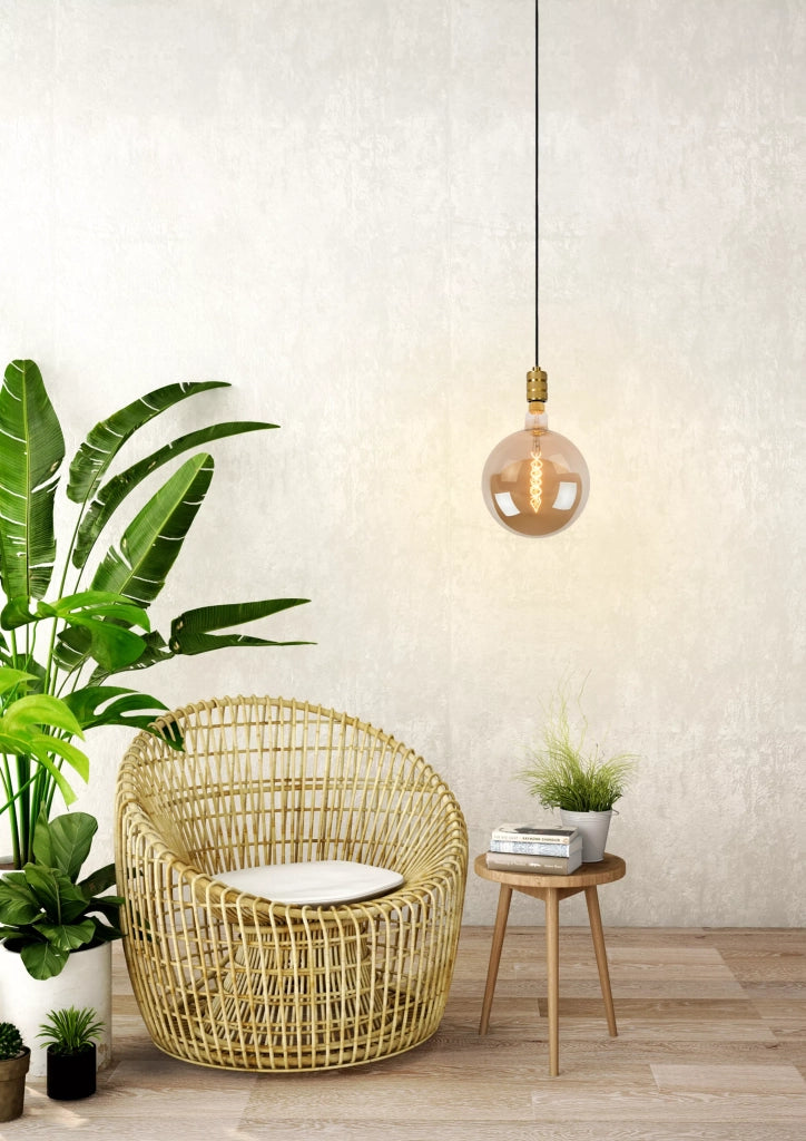 Lampada a sospensione moderna Jova oro E27 60W Lucide