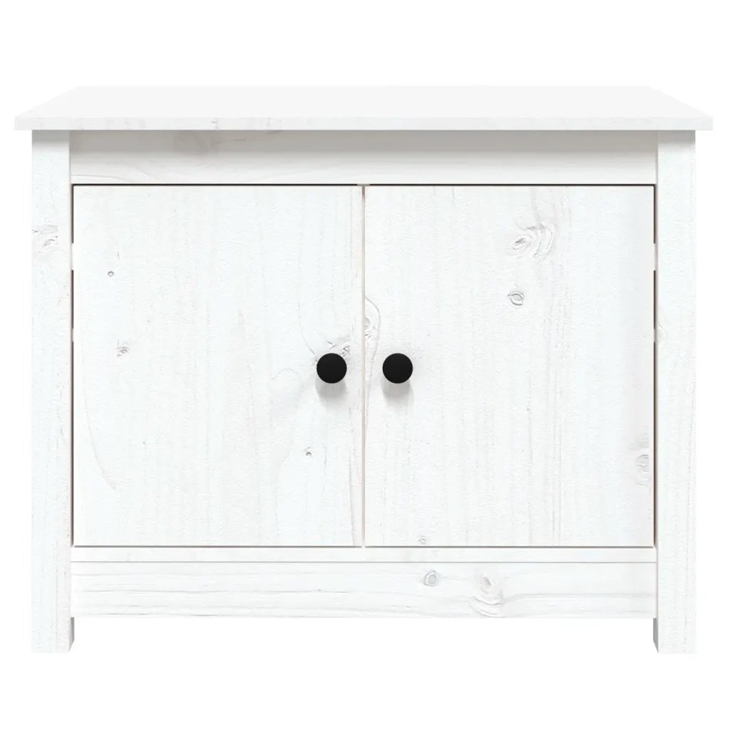 Tavolino da Salotto-Tavolino da soggiorno-Tavolo Bianco 71x49x55cm in Legno Massello di Pino
