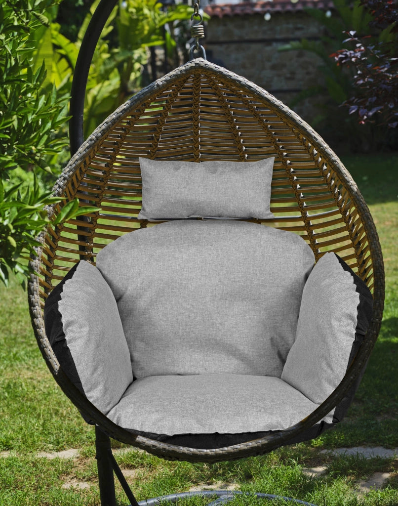 AIO FACTORY Cuscino da giardino impermeabile grigio 112x113 cm per sedia sospesa