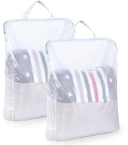 Set di asciugatura 2 pezzi grande XL, 60x80cm asciugamani per lavatrice, sacchetto per lavare in viaggio con maniglie e cerniera, sacchetti asciugatura riciclabili per giacche, maglie, lingerie e calze.