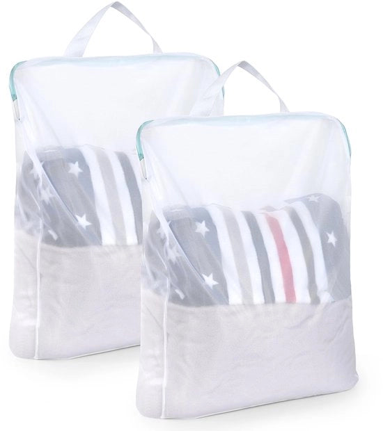 Set di asciugatura 2 pezzi grande XL, 60x80cm asciugamani per lavatrice, sacchetto per lavare in viaggio con maniglie e cerniera, sacchetti asciugatura riciclabili per giacche, maglie, lingerie e calze.