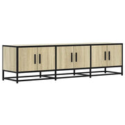 Mobile TV industriale con ampio vano contenitore 150 x 35 x 41 cm realizzato in legno ingegnerizzato di rovere Sonoma 02_0049611