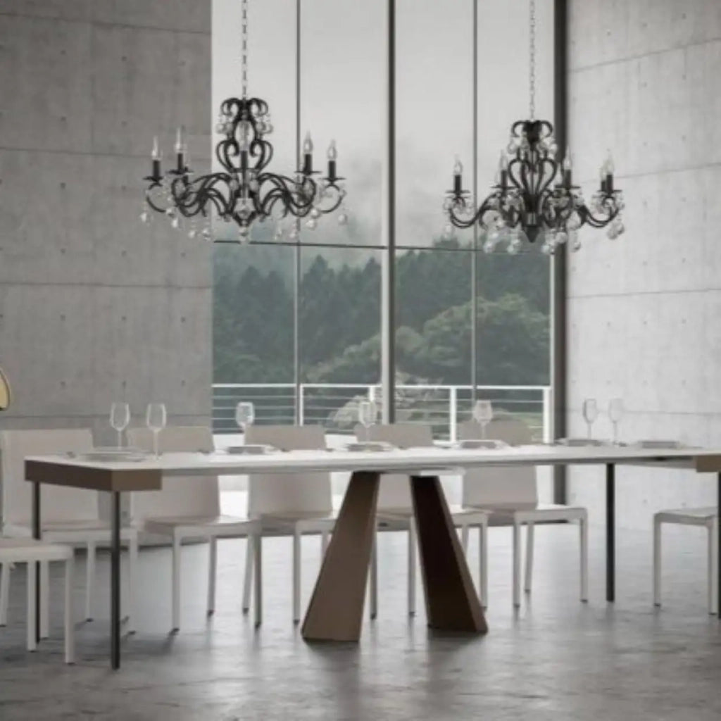 Consolle allungabile 90x40/300 cm Diamante Evolution bianco frassino telaio e gambe orso