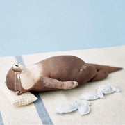 Etui per tastiera con supporto per mouse in forma di otter con piuma e cuscino di supporto per polso