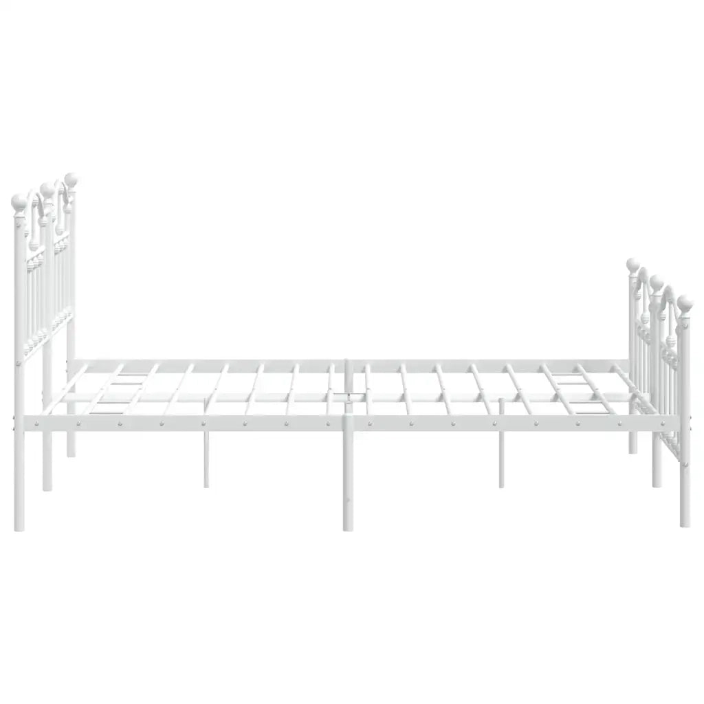 Giroletto con Testiera e Pediera-Struttura Letto Metallo Bianco 140x190 cm 689392