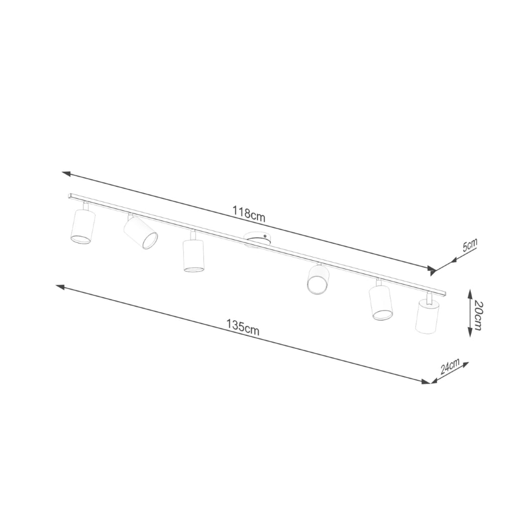 Plafoniera spot moderna 6 luci bianca GU10 Fjello Pure