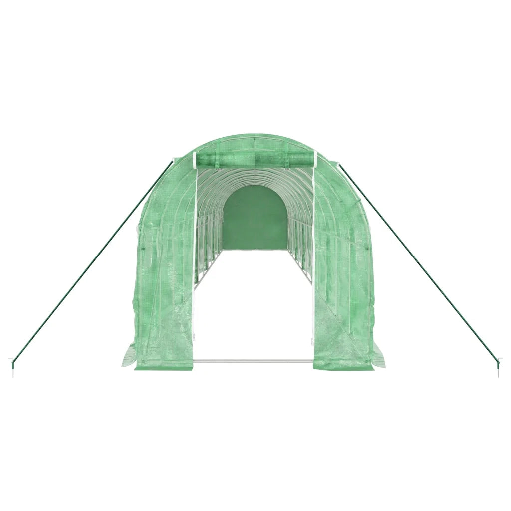 Serra con Telaio in Acciaio Verde 24 m² 12x2x2 m 3188021