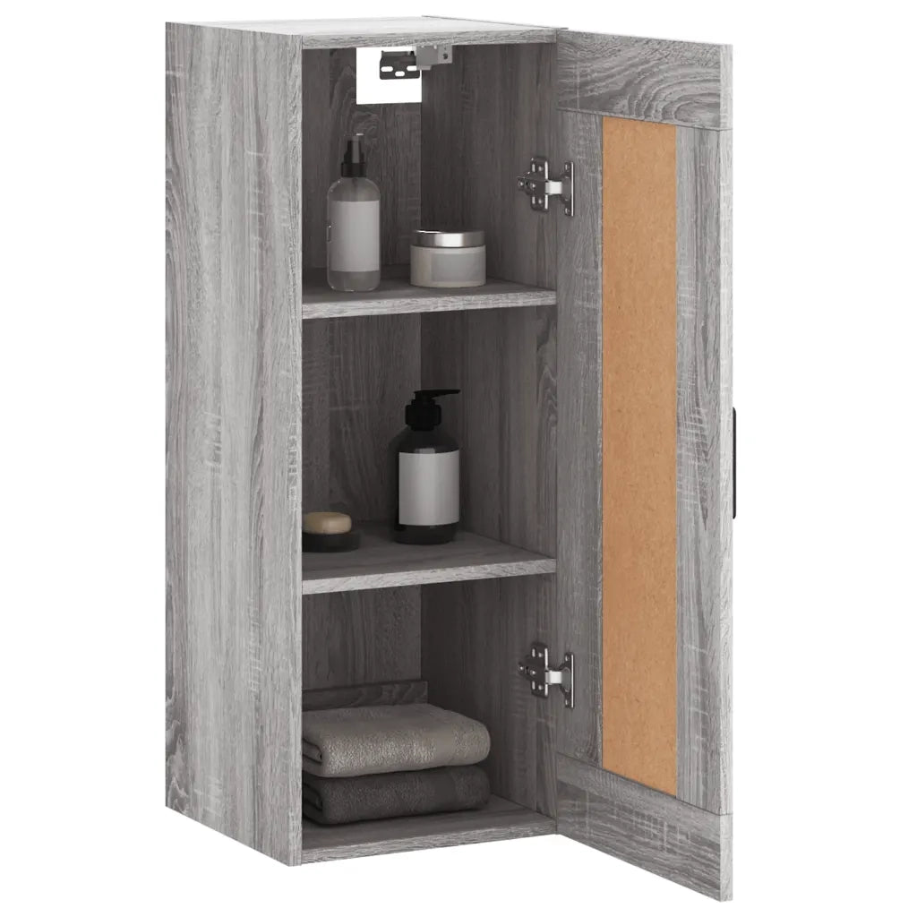 Armadietto a Muro | Mobile a Parete Grigio Sonoma 34,5x34x90 cm Legno Multistrato