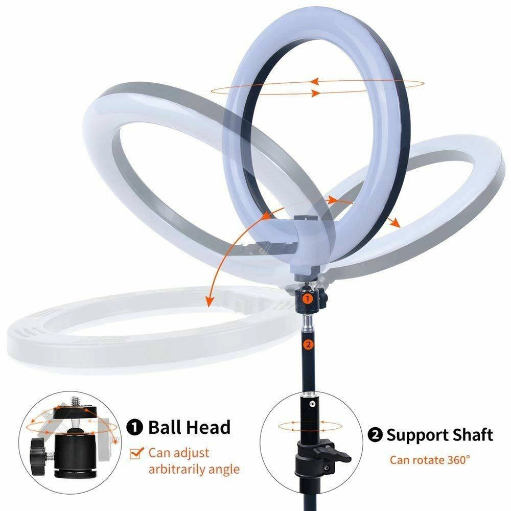 Trade Shop - Anello Luminoso Treppiedi Luce Selfie Tik Tok Led Lampada Ring Light Video 30cm -