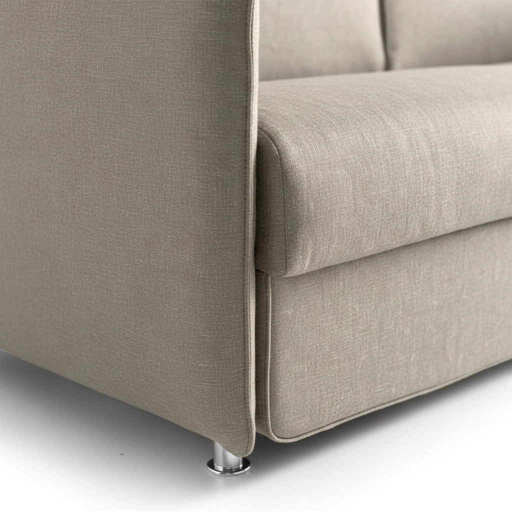 Varedo, Divano Fisso 2 Posti Sfoderabile Made in Italy, 180x95x90h cm Grigio Tortora