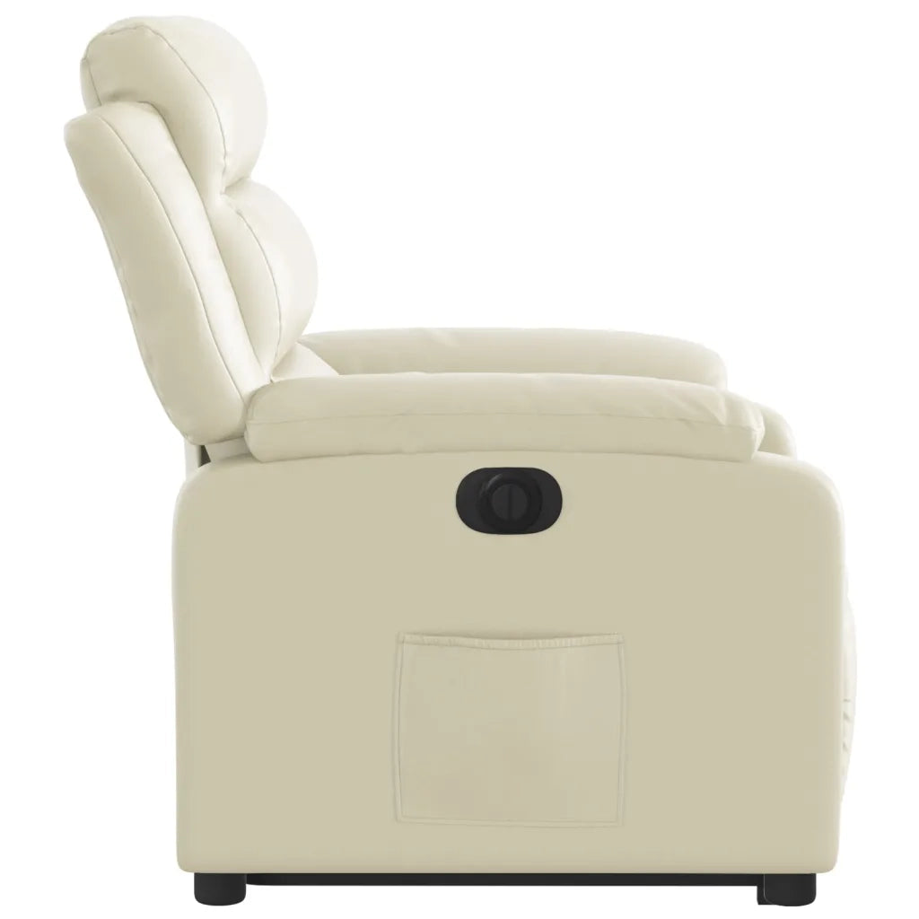 Poltrona Alzapersona Reclinabile Crema in Similpelle 3205057
