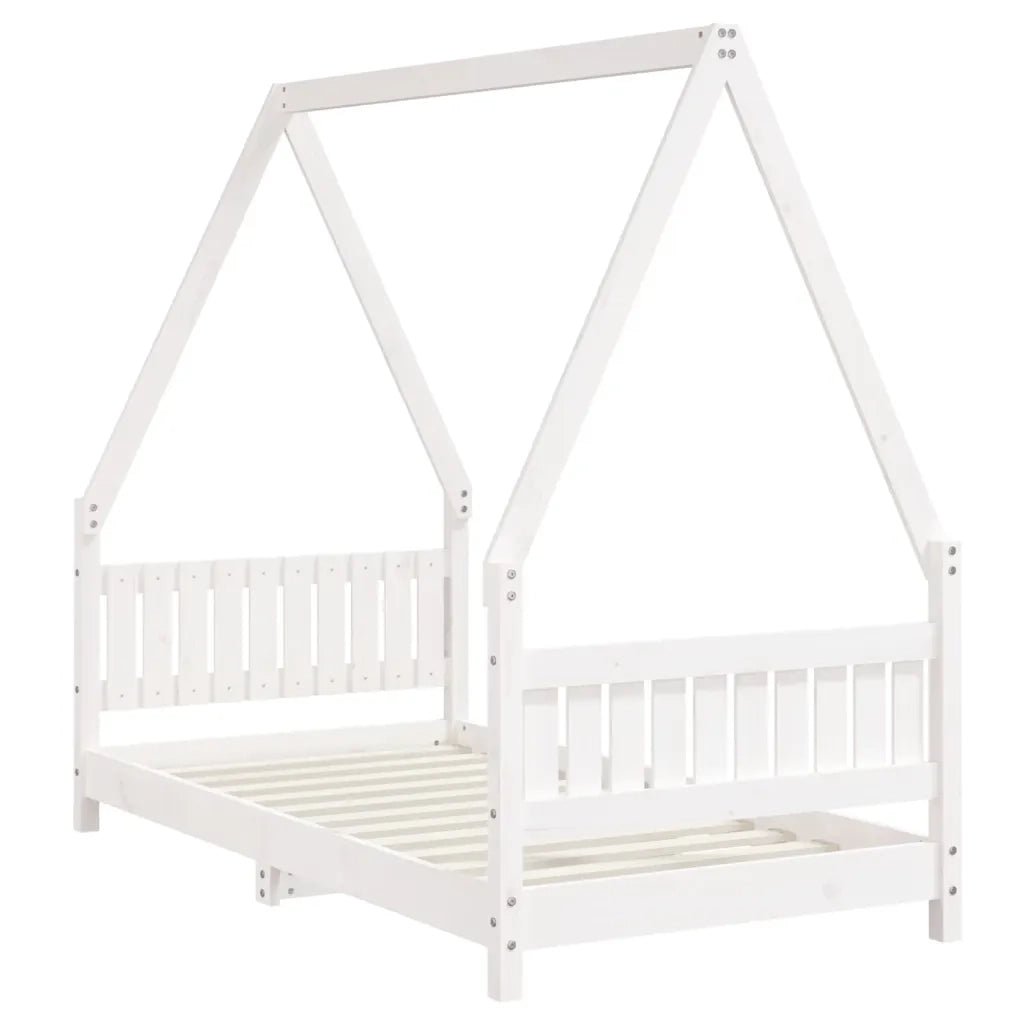 Giroletto per Bambini | Letto Infantile | Lettino Bianco 80x160cm in Legno Massello di Pino