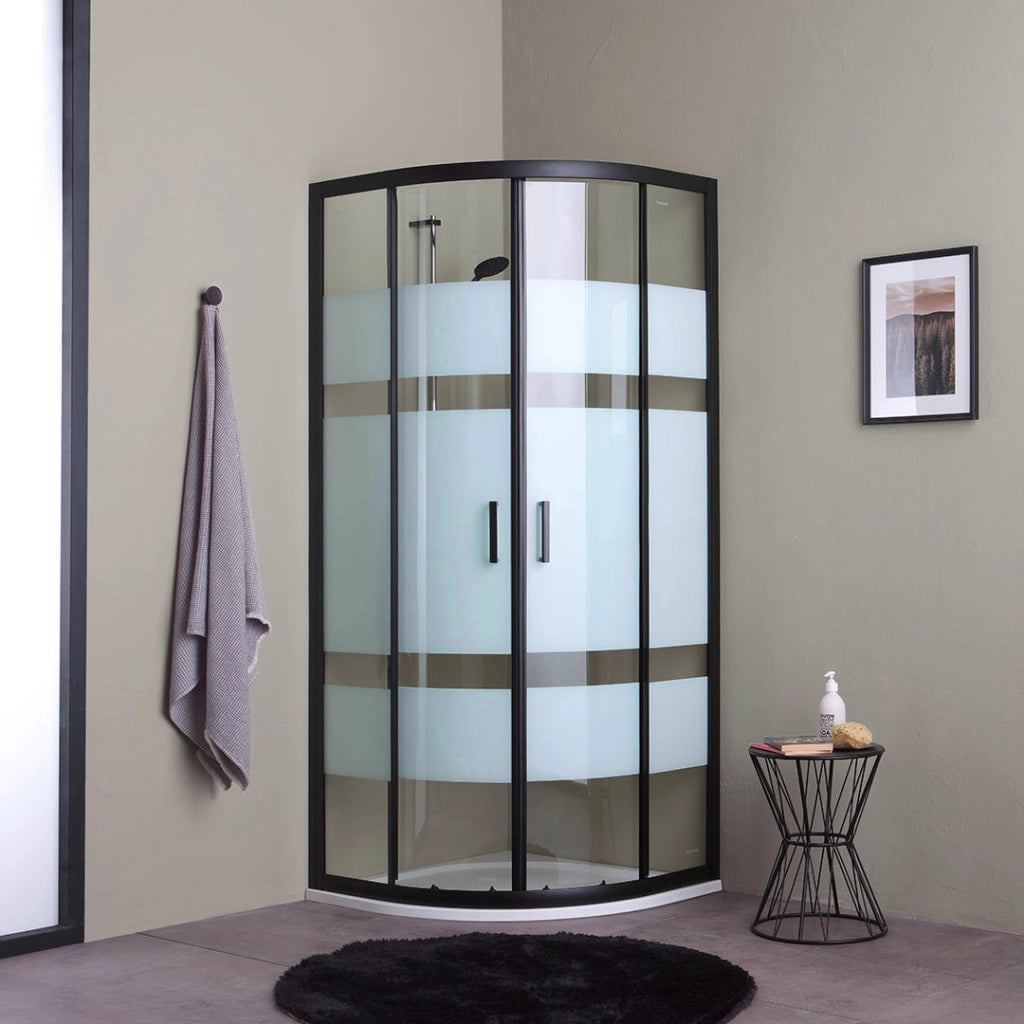 Box doccia semicircolare 80x80 cristallo nero