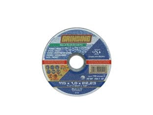 DISCHI DA TAGLIO SOTTILE CENTRO PIANO PER FERRO/INOX- - ø mm.125x1,0 foro 22,23 da taglio per ferro/inox - 50 pezzi GRINDING