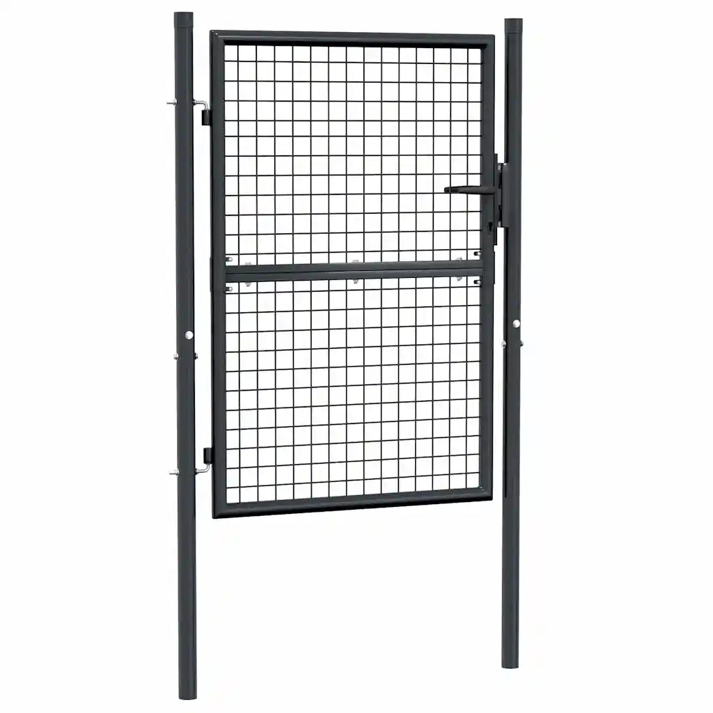 Cancello da Giardino-Porta da giardino in Rete di Acciaio Zincato 100x125 cm Grigio