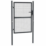 Cancello da Giardino-Porta da giardino in Rete di Acciaio Zincato 100x125 cm Grigio