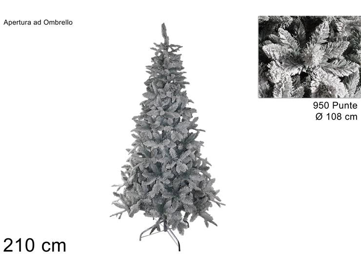 Albero di Natale Innevato Pino 950 Rami 210 cm