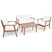 Set di 4 mobili da giardino in legno di acacia 123 x 69 x 81,5 cm comfort ottimale stile contemporaneo in legno naturale 20_0017344