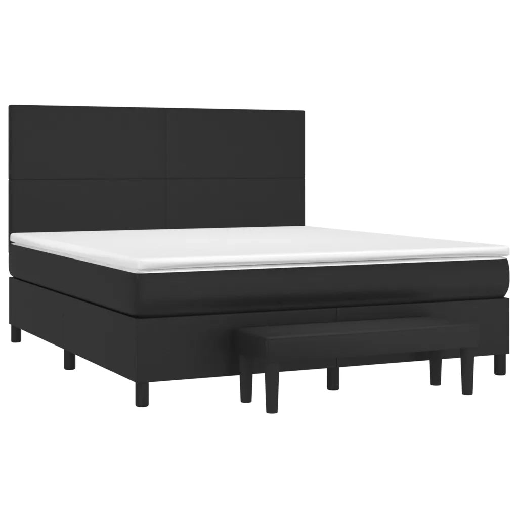 Giroletto a Molle con Materasso Nero 160x200 cm in Similpelle 3137551