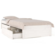 Letto singolo | Letto per adulti | Giroletto Bianco con Cassetti 75x190 cm Small Single