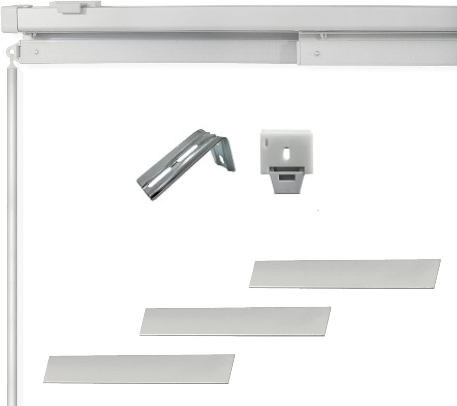 Bastone Sistema Binario Tenda A Pannelli Alluminio Grigio Satinato Arredamento Estensibile da 115 a 170CM a 3 Vie, Attacco Soffitto/Parete
