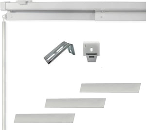 Bastone Sistema Binario Tenda A Pannelli Alluminio Grigio Satinato Arredamento Estensibile da 115 a 170CM a 3 Vie, Attacco Soffitto/Parete