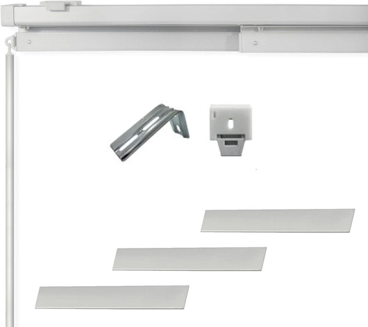 Bastone Sistema Binario Tenda A Pannelli Alluminio Grigio Satinato Arredamento Estensibile da 115 a 170CM a 3 Vie, Attacco Soffitto/Parete