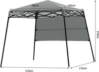 Gazebo Pieghevole da Giardino 210 x 210CM, Struttura in Acciaio, Altezza Regolabile, Gazebo da Esterno con Borsa, Ideale per Feste, Barbecue, Giardino e Spiaggia (grigio)