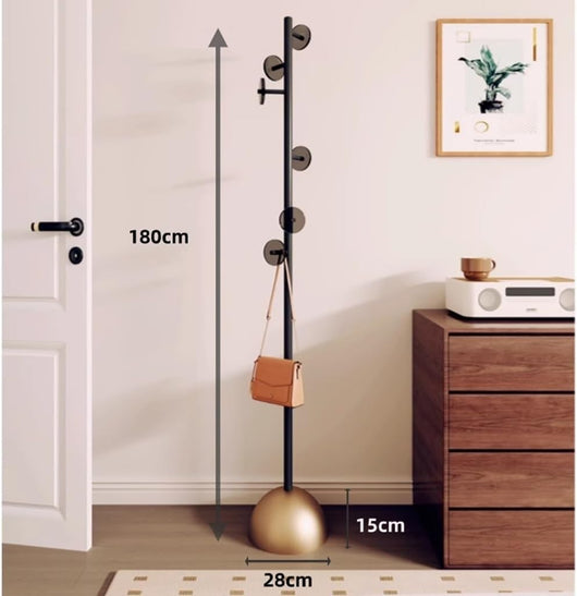 Appendiabiti Indipendente, Robusto attaccapanni in Metallo con 6 Ganci, per Camera da Letto, corridoio, Ingresso, Ufficio, per Cappelli, Cappotti, Sciarpe, Borse (D)