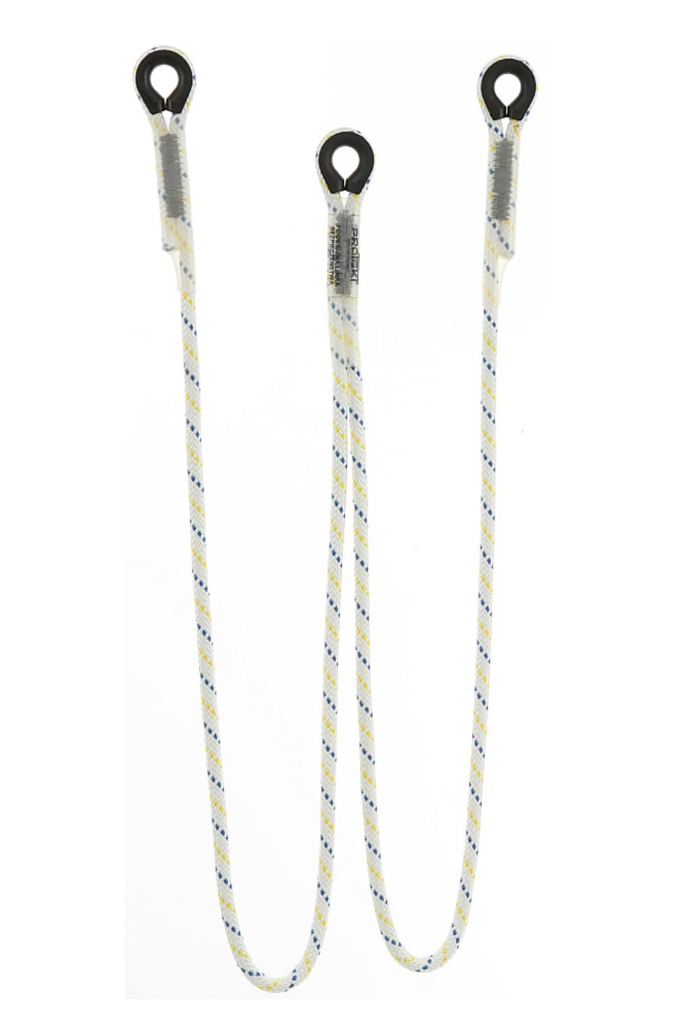 Cordino di Mantenimento a Y in Corda Intrecciata con Moschettone, Corda di sicurezza 1,5 m, Conformità EN354