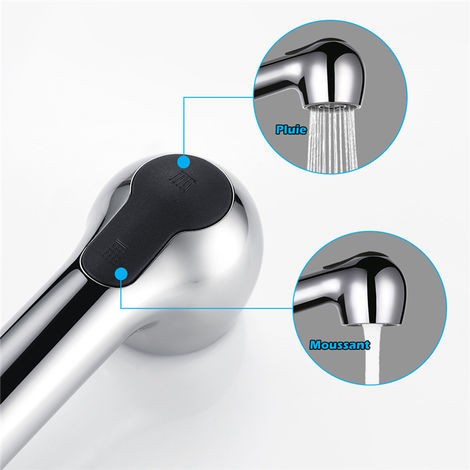 Doccia doccetta due getti per miscelatore estraibile, con pulsante, anticalcare