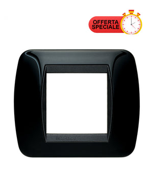 Bticino living Int.  Placca 2 posti NERO  L4802NR