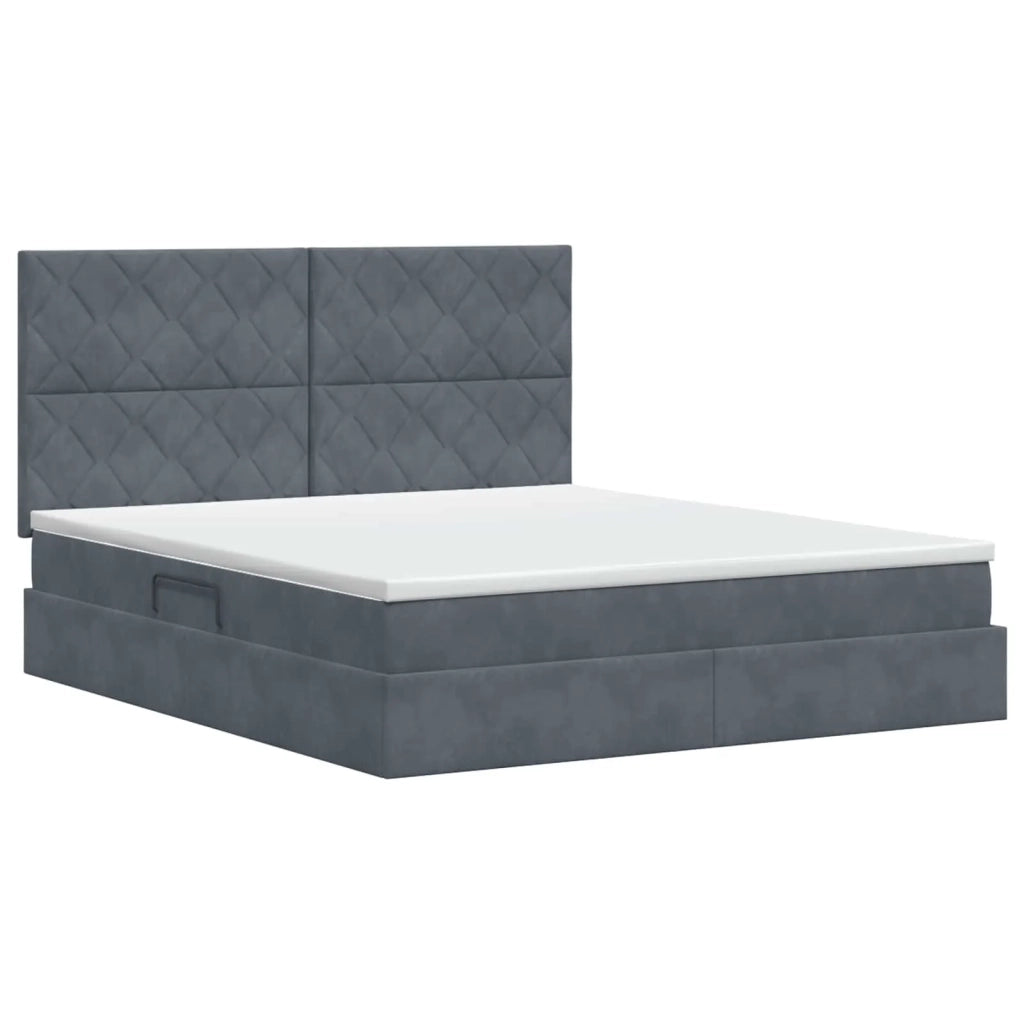 Letto con contenitore e materasso Grigio Scuro 140 x 200 cm 3459754