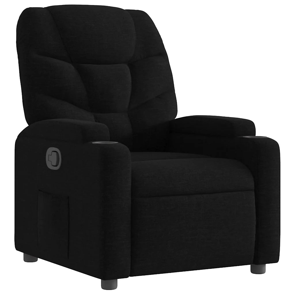 Divano Sedia-Poltrona Reclinabile in Tessuto Nero 375228