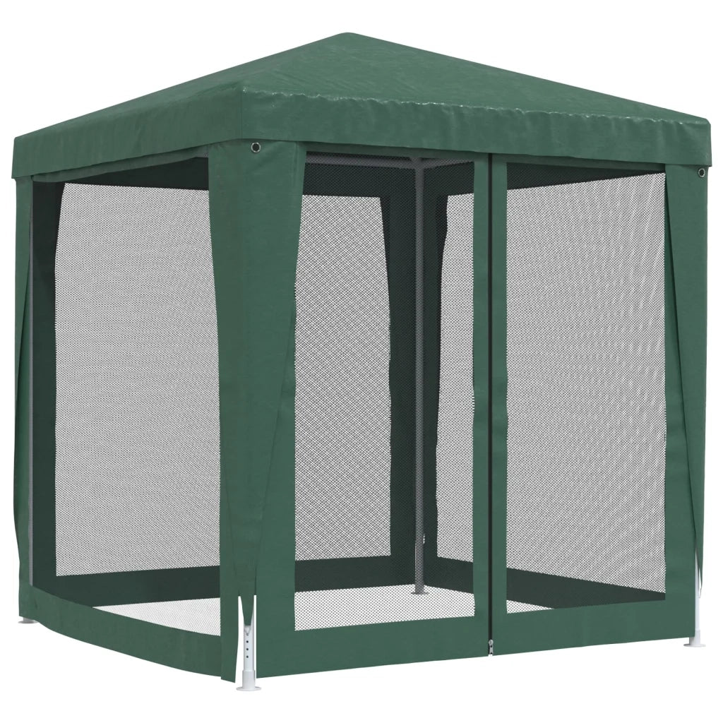 Tenda per Feste con 4 Pareti Laterali in Rete-Tenda Gazebo Verde 2x2 m HDPE