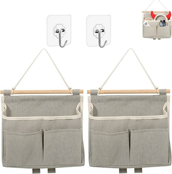 Due cassetti da parete con organizzatore per appendere borse - grande capacità con 2 ganci per camera da letto - cucina - bagno - dormitorio