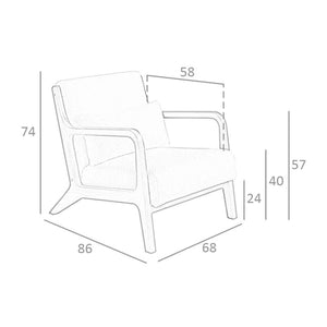 Poltrona in tessuto bianco