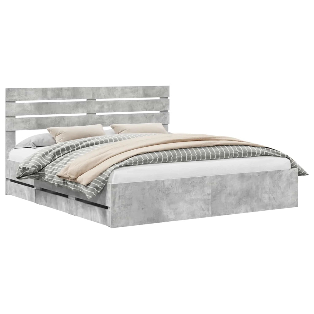 Struttura del letto con cassetto Grigio cemento 180 x 200 cm 3411486