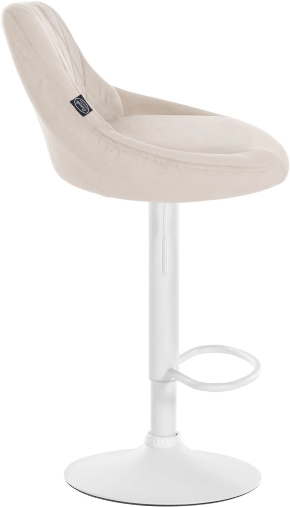 Sgabello da bar Lazio Velvet crema,bianco