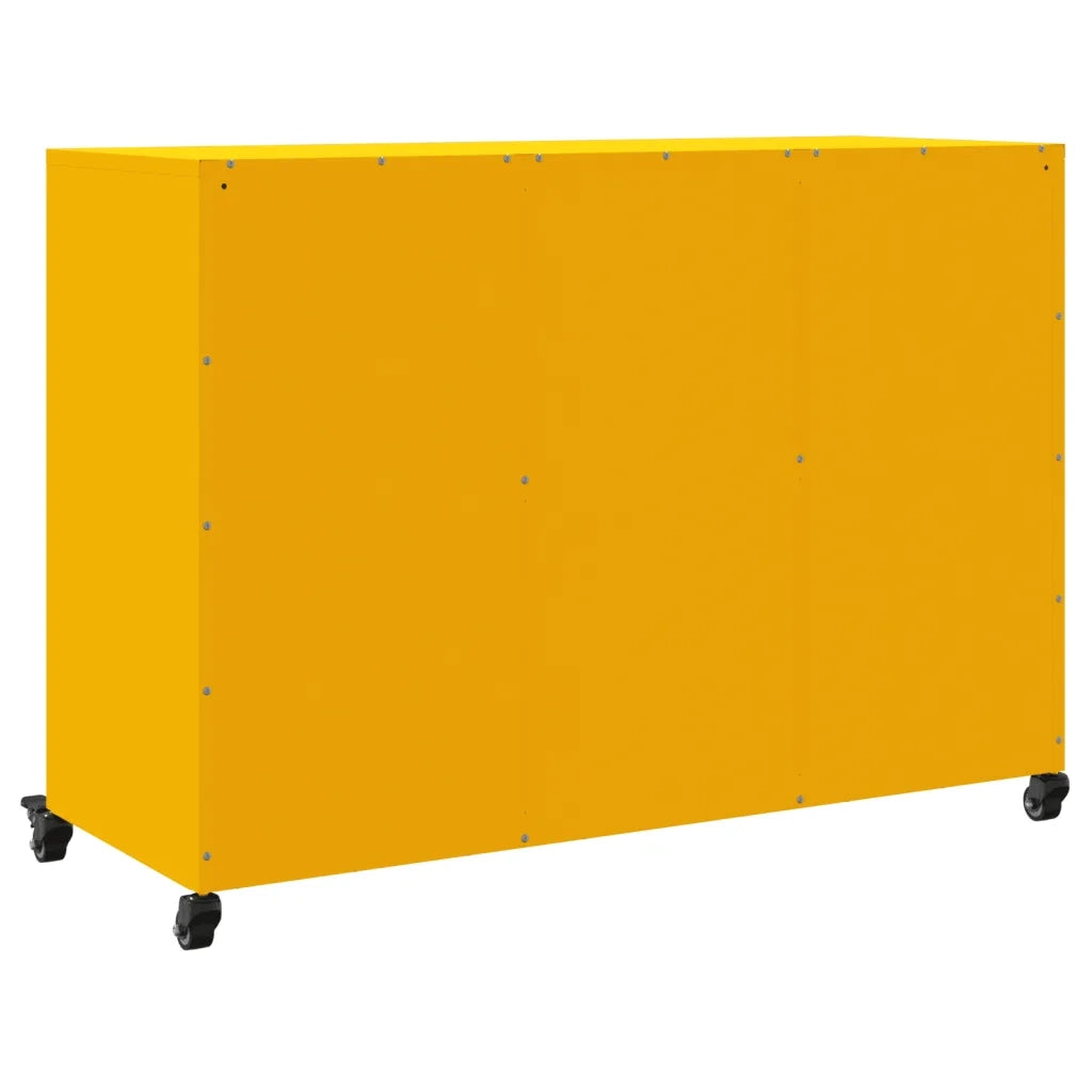 Credenza | Madia | Buffet da pranzo | Armadio da pranzo Giallo Senape 100,5x39x72 cm in Acciaio